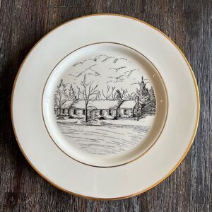 Pinelands Library Decorative Collector's Plate 10.375 in Gold Rim VTG Limited Ed